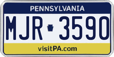 PA license plate MJR3590