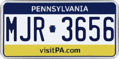 PA license plate MJR3656