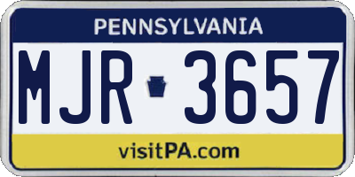 PA license plate MJR3657