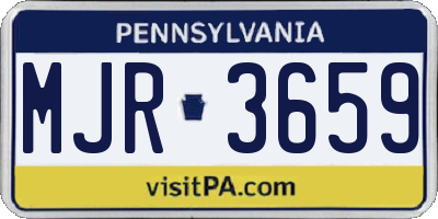 PA license plate MJR3659