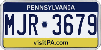PA license plate MJR3679
