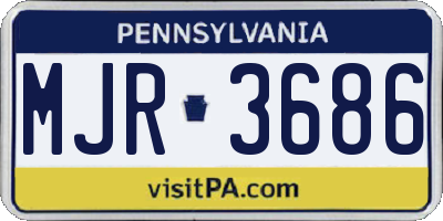 PA license plate MJR3686