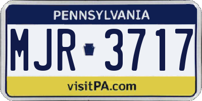 PA license plate MJR3717
