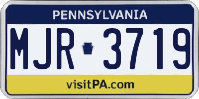 PA license plate MJR3719