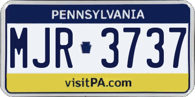 PA license plate MJR3737