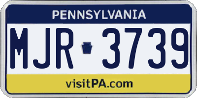PA license plate MJR3739