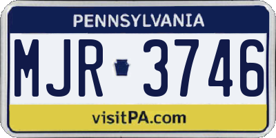 PA license plate MJR3746