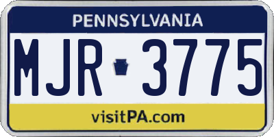 PA license plate MJR3775
