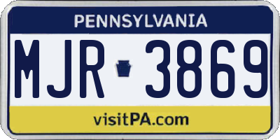 PA license plate MJR3869