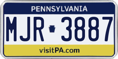 PA license plate MJR3887