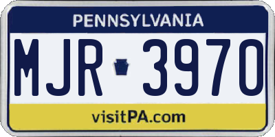 PA license plate MJR3970