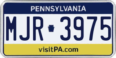 PA license plate MJR3975