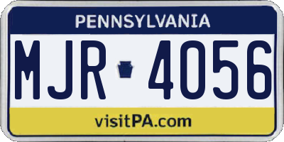 PA license plate MJR4056