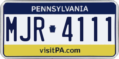 PA license plate MJR4111