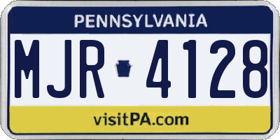 PA license plate MJR4128