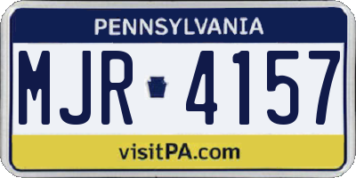 PA license plate MJR4157