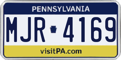 PA license plate MJR4169