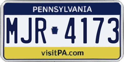 PA license plate MJR4173