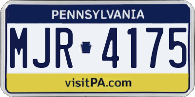 PA license plate MJR4175
