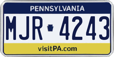 PA license plate MJR4243