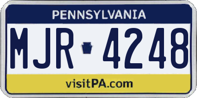 PA license plate MJR4248
