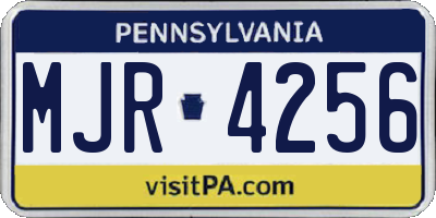 PA license plate MJR4256