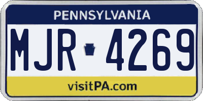 PA license plate MJR4269
