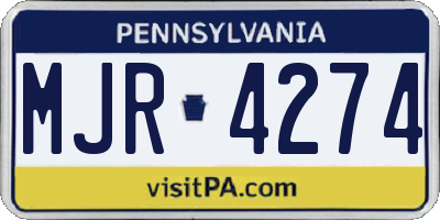 PA license plate MJR4274