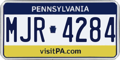 PA license plate MJR4284