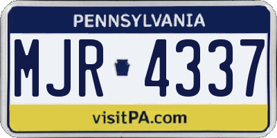 PA license plate MJR4337