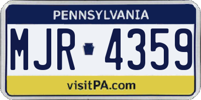 PA license plate MJR4359