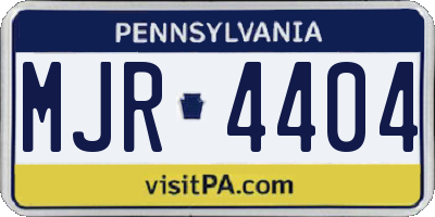 PA license plate MJR4404
