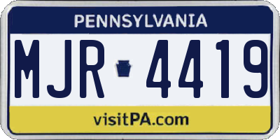 PA license plate MJR4419