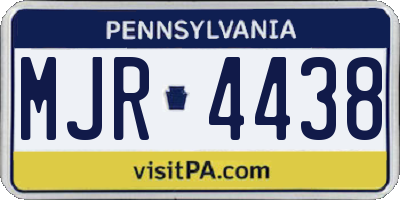 PA license plate MJR4438