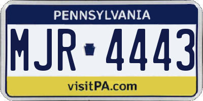 PA license plate MJR4443