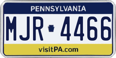 PA license plate MJR4466