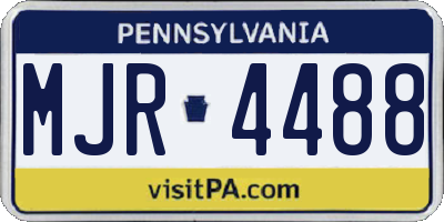 PA license plate MJR4488