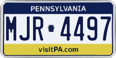 PA license plate MJR4497