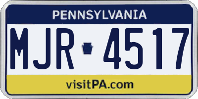 PA license plate MJR4517