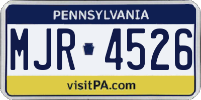 PA license plate MJR4526