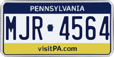 PA license plate MJR4564