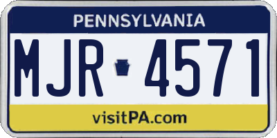 PA license plate MJR4571
