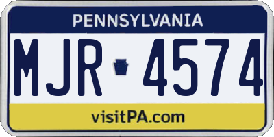 PA license plate MJR4574