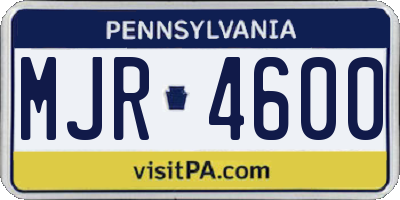 PA license plate MJR4600