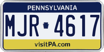 PA license plate MJR4617
