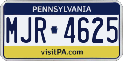 PA license plate MJR4625