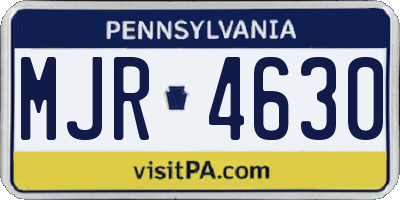 PA license plate MJR4630