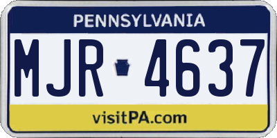 PA license plate MJR4637