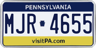 PA license plate MJR4655