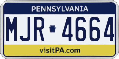 PA license plate MJR4664